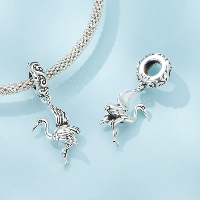 (Bild für) Pandora Style Kranich-Anhänger - SCC2634 - Ansicht 4