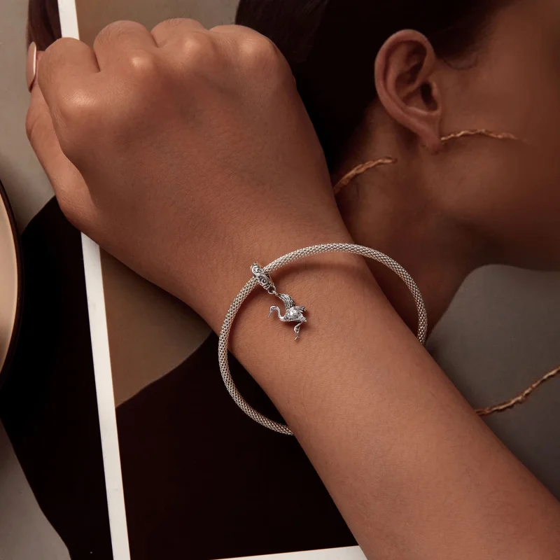 (Bild für) Pandora Style Kranich-Anhänger - SCC2634 - Ansicht 5