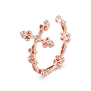 (Bild für) Pandora Style Kreuz-Silber Offener Ring - BSR041-C