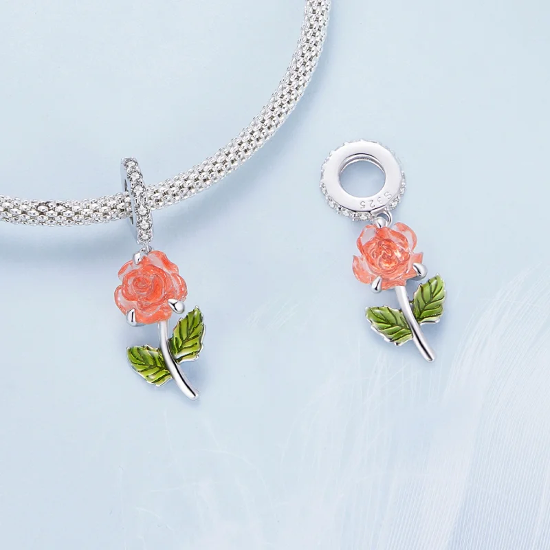 (Bild für) Pandora Style Kristallrose-Anhänger - BSC824-OG - Ansicht 4