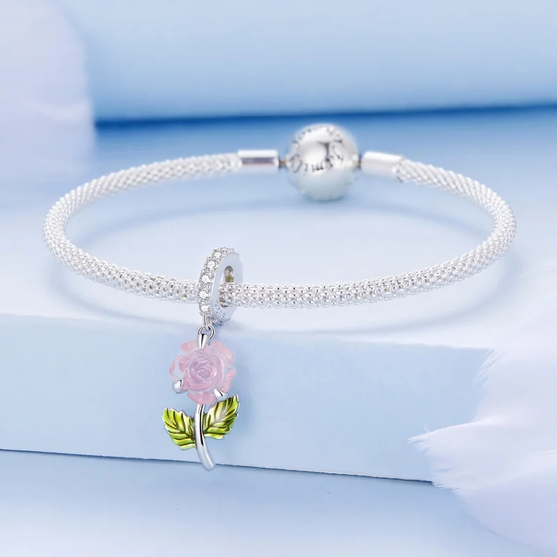 (Bild für) Pandora Style Kristallrose-Anhänger - BSC824 - Ansicht 3