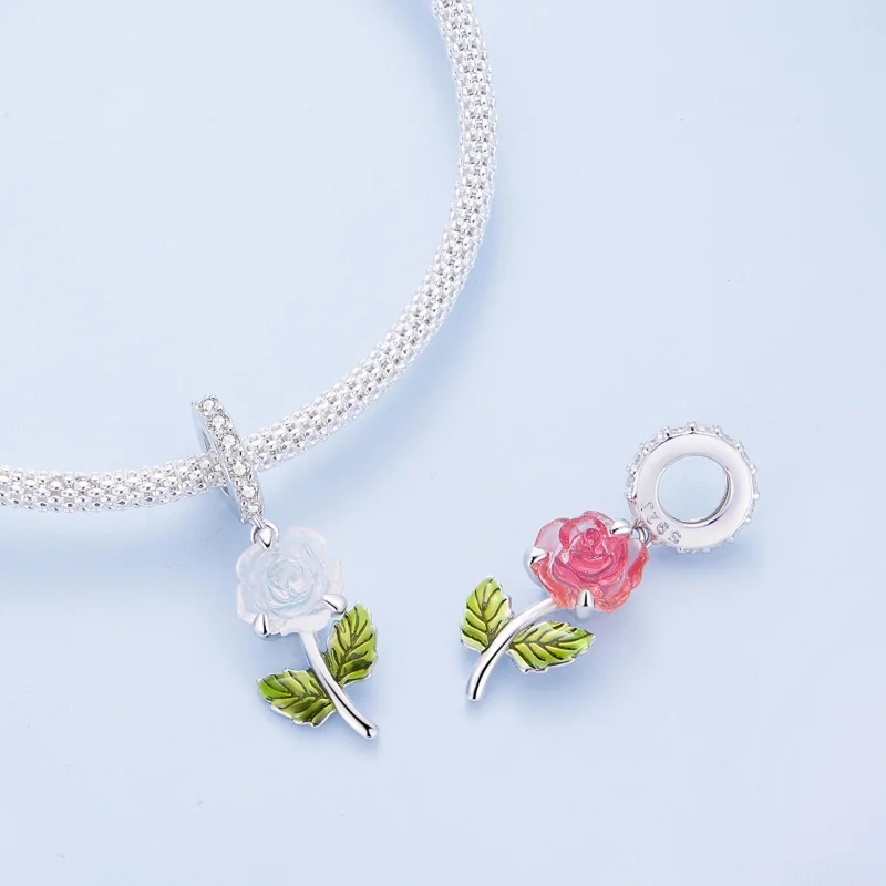 (Bild für) Pandora Style Kristallrose-Anhänger - BSC824 - Ansicht 4