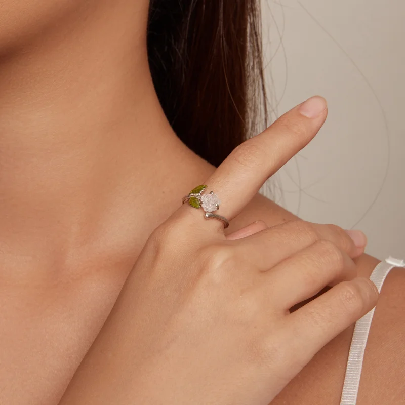 (Bild für) Pandora Style Kristallrose offener Ring - BSR472-PKE - Ansicht 8