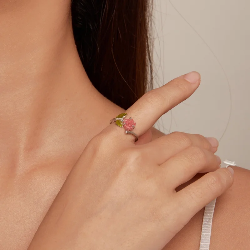 (Bild für) Pandora Style Kristallrose offener Ring - BSR472-PKE - Ansicht 9