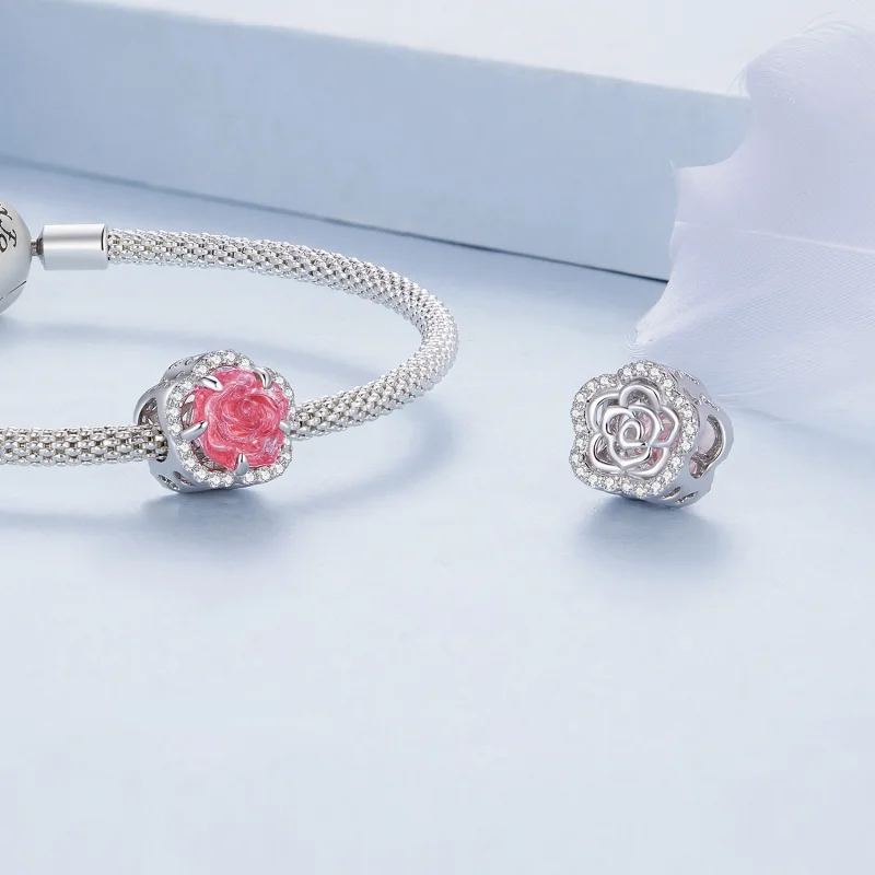 (Bild für) Pandora Style Kristallrosen-Anhänger - BSC904 - Ansicht 7