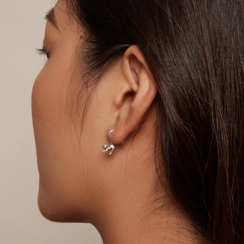 (Bild für) Pandora Style Kätzchen Ohrstecker Ohrstecker - SCE1618 - Ansicht 6