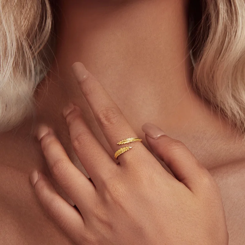 (Bild für) Pandora Style Leaves Open Ring - BSR485-E - Ansicht 5