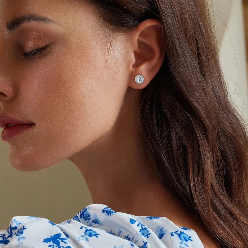 (Bild für) Pandora Style Leicht Luxus Stecker Ohrringe - BSE893 - Ansicht 5