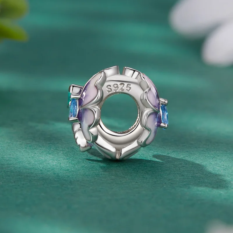 (Bild für) Pandora Style Libellen-Blumen-Anhänger - BSC786 - Ansicht 3
