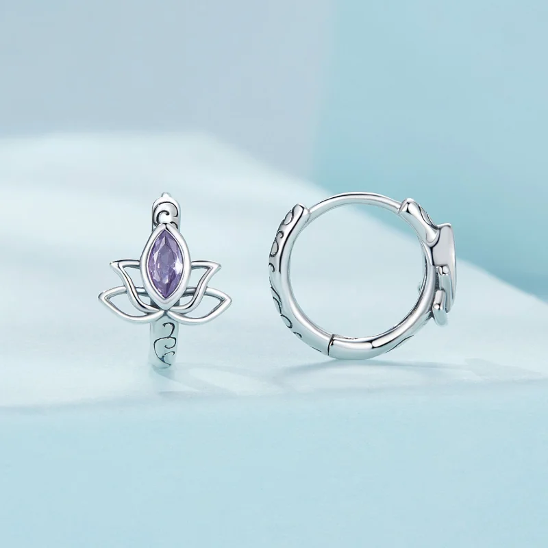 (Bild für) Pandora Style Lotus Hoop Ohrringe - SCE1648 - Ansicht 2