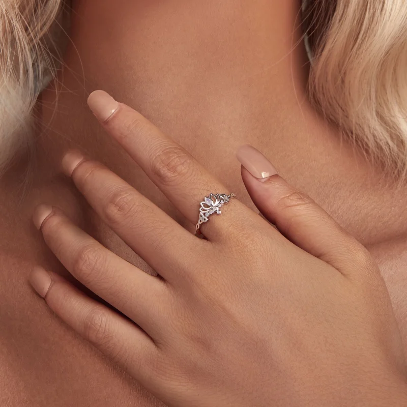 (Bild für) Pandora Style Lotus Ring - BSR487 - Ansicht 4