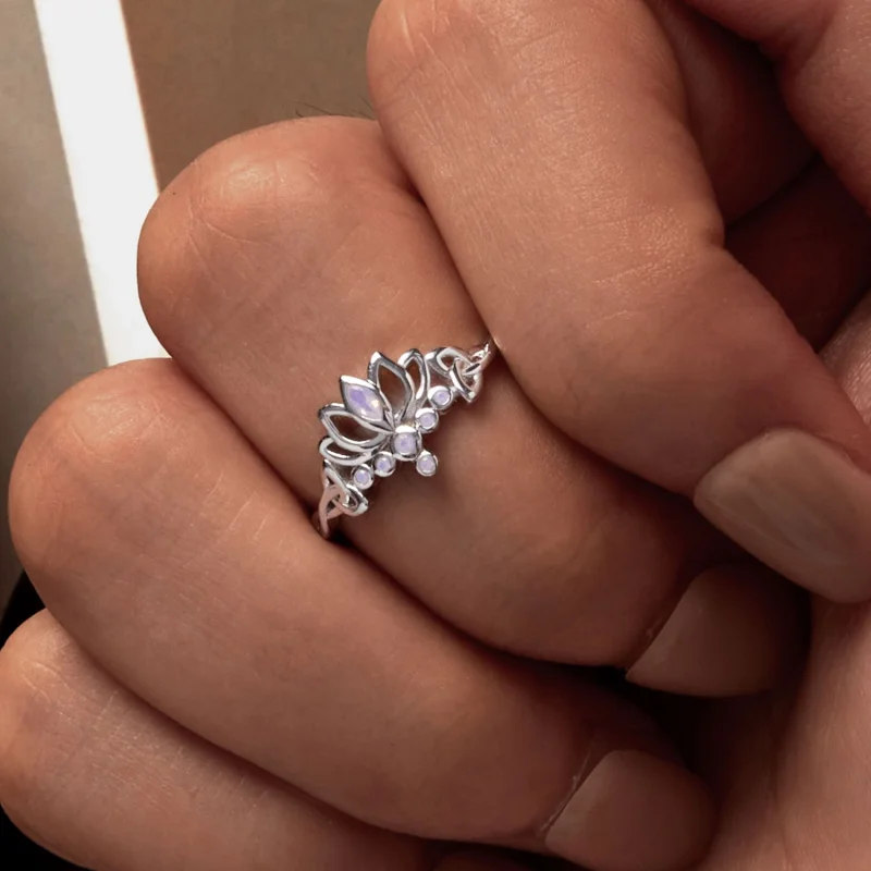 (Bild für) Pandora Style Lotus Ring - BSR487 - Ansicht 6