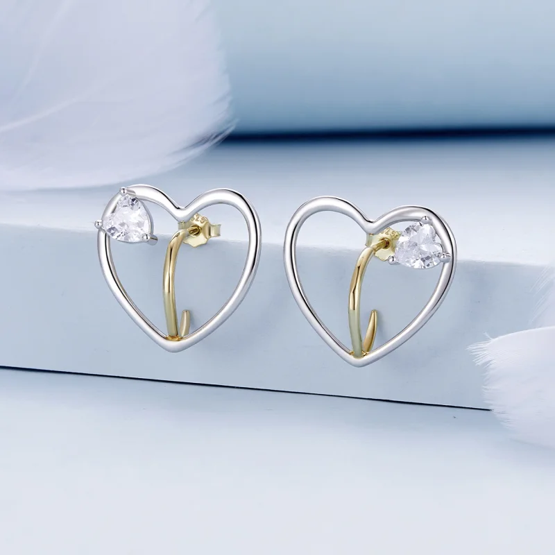 (Bild für) Pandora Style Love Studs Ohrringe - BSE888 - Ansicht 2