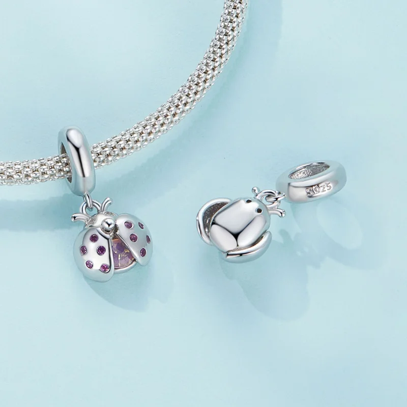 (Bild für) Pandora Style Lucky Ladybug Anhänger - SCC2613 - Ansicht 4