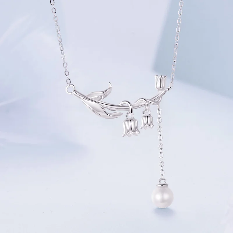 (Bild für) Pandora Style Maiglöckchen Halskette - BSN357 - Ansicht 3