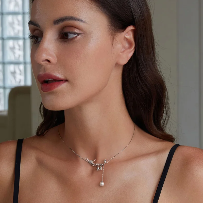 (Bild für) Pandora Style Maiglöckchen Halskette - BSN357 - Ansicht 6