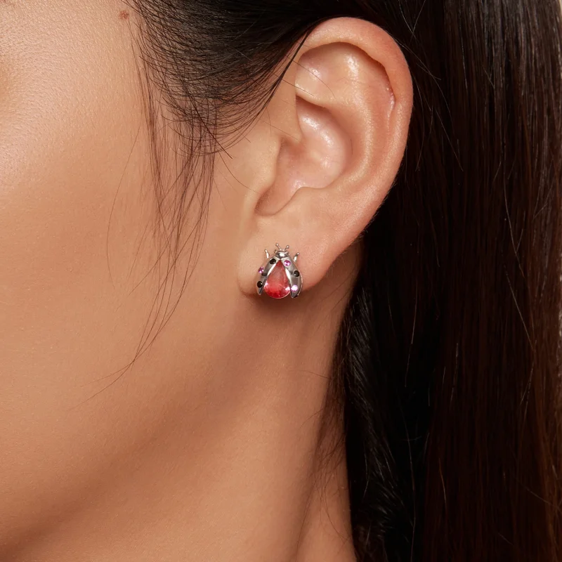(Bild für) Pandora Style Marienkäfer Stecker Ohrringe - SCE1634 - Ansicht 7