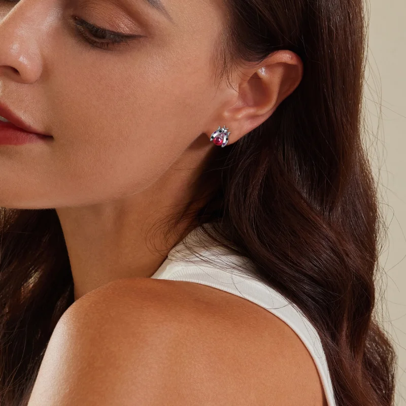(Bild für) Pandora Style Marienkäfer Stecker Ohrringe - SCE1634 - Ansicht 8
