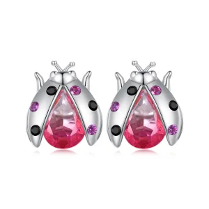 (Bild für) Pandora Style Marienkäfer Stecker Ohrringe - SCE1634