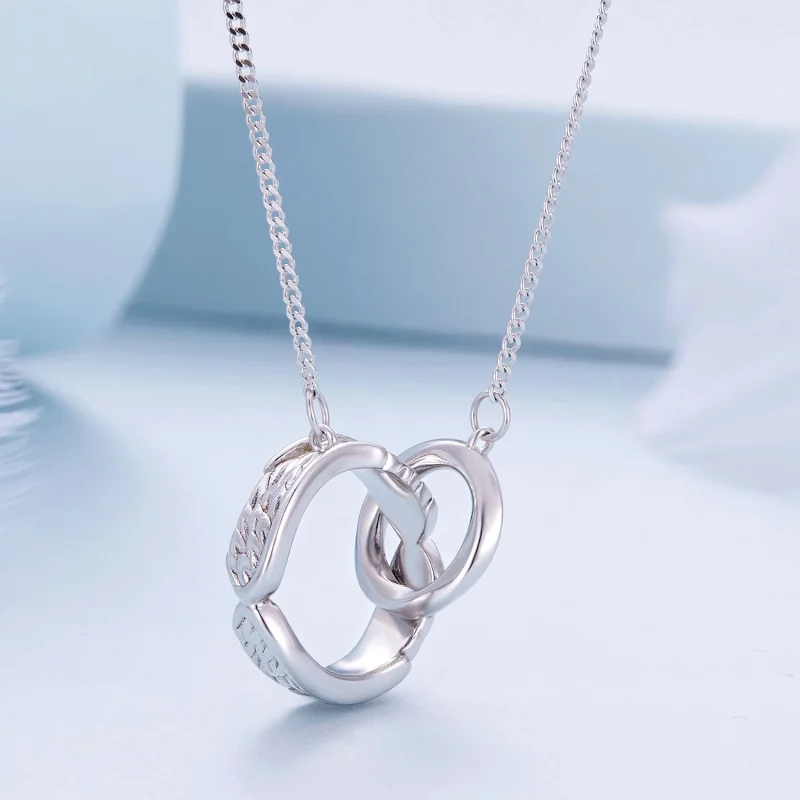 (Bild für) Pandora Style Möbius Doppelring Halskette - BSN362 - Ansicht 2
