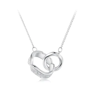 (Bild für) Pandora Style Möbius Doppelring Halskette - BSN362