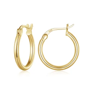 (Bild für) Pandora Style Medium Hoop Plain Silver Hoop Earrings - SCE1608-MB