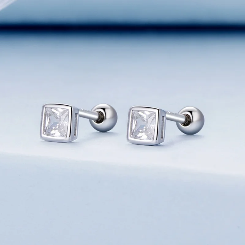 (Bild für) Pandora Style Mini Prinzessin Zirkonia Stecker Ohrringe - BSE885-S - Ansicht 2