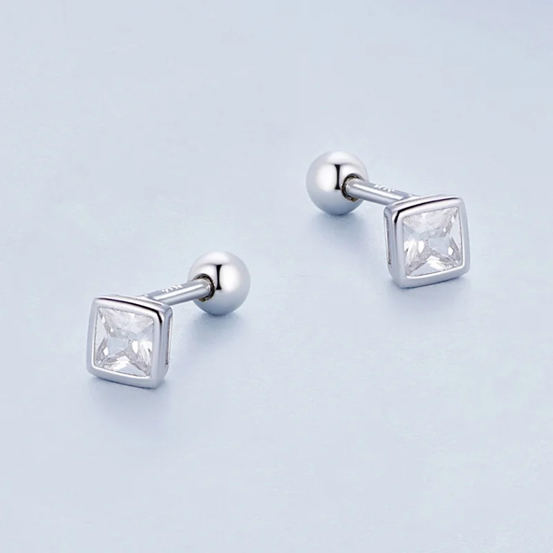 (Bild für) Pandora Style Mini Prinzessin Zirkonia Stecker Ohrringe - BSE885-S - Ansicht 3