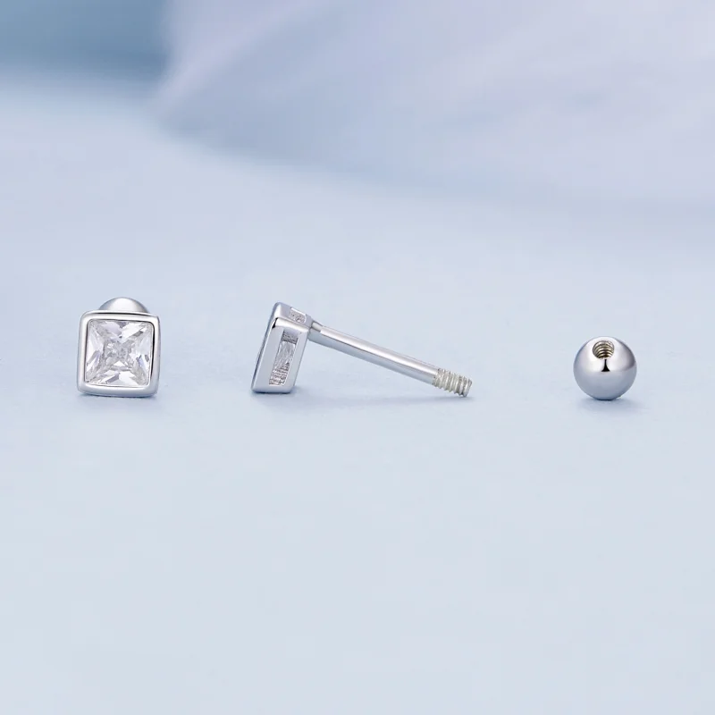 (Bild für) Pandora Style Mini Prinzessin Zirkonia Stecker Ohrringe - BSE885-S - Ansicht 4