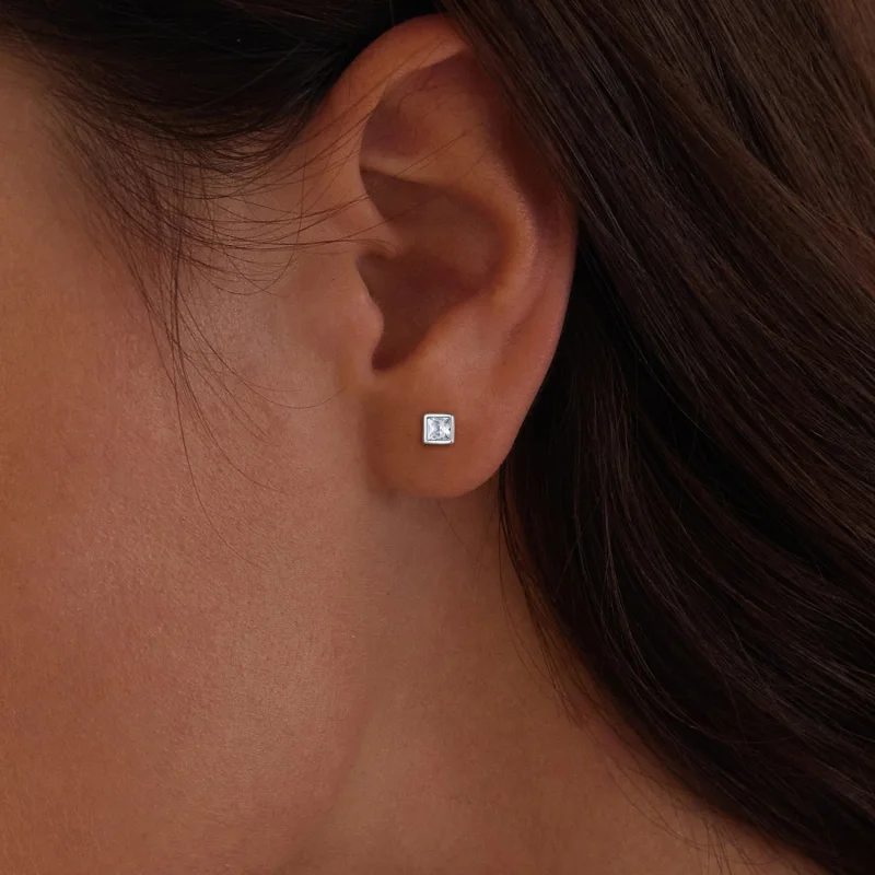 (Bild für) Pandora Style Mini Prinzessin Zirkonia Stecker Ohrringe - BSE885-S - Ansicht 6
