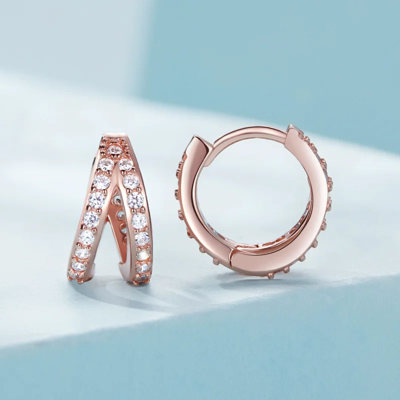 (Bild für) Pandora Style Modern Woman Halsreif Ohrringe in Roségold - SCE1187-C - Ansicht 2