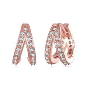 (Bild für) Pandora Style Modern Woman Halsreif Ohrringe in Roségold - SCE1187-C