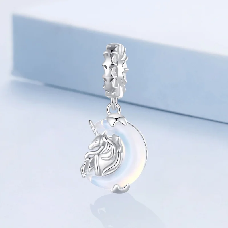 (Bild für) Pandora Style Mond Einhorn Anhänger - BSC926 - Ansicht 2