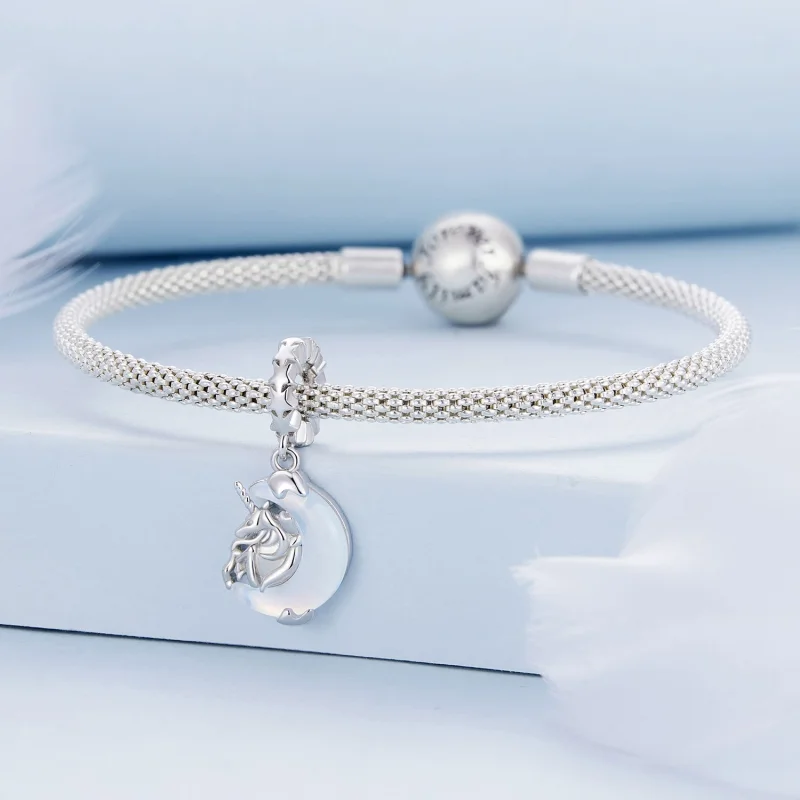 (Bild für) Pandora Style Mond Einhorn Anhänger - BSC926 - Ansicht 3