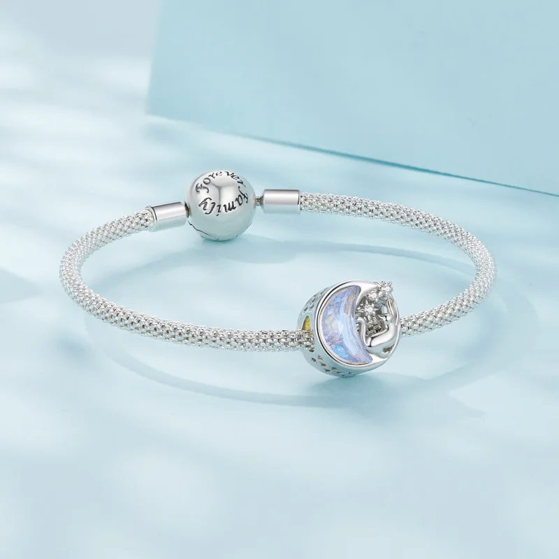 (Bild für) Pandora Style Mondlicht-Katzen-Anhänger - SCC2538 - Ansicht 5