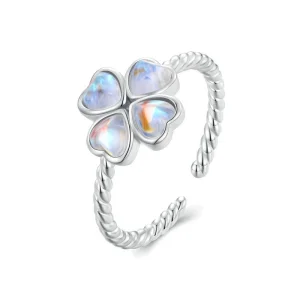 (Bild für) Pandora Style Mondlicht Kleeblatt Offener Ring - BSR458-E