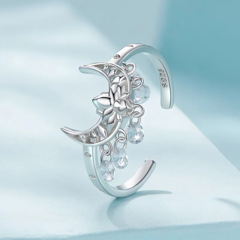 (Bild für) Pandora Style Mondlotus-Öffnungsring - SCR955 - Ansicht 2