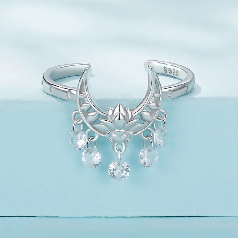 (Bild für) Pandora Style Mondlotus-Öffnungsring - SCR955 - Ansicht 3