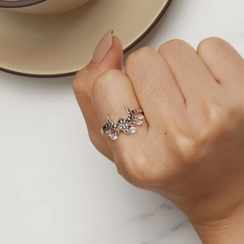 (Bild für) Pandora Style Mondlotus-Öffnungsring - SCR955 - Ansicht 6