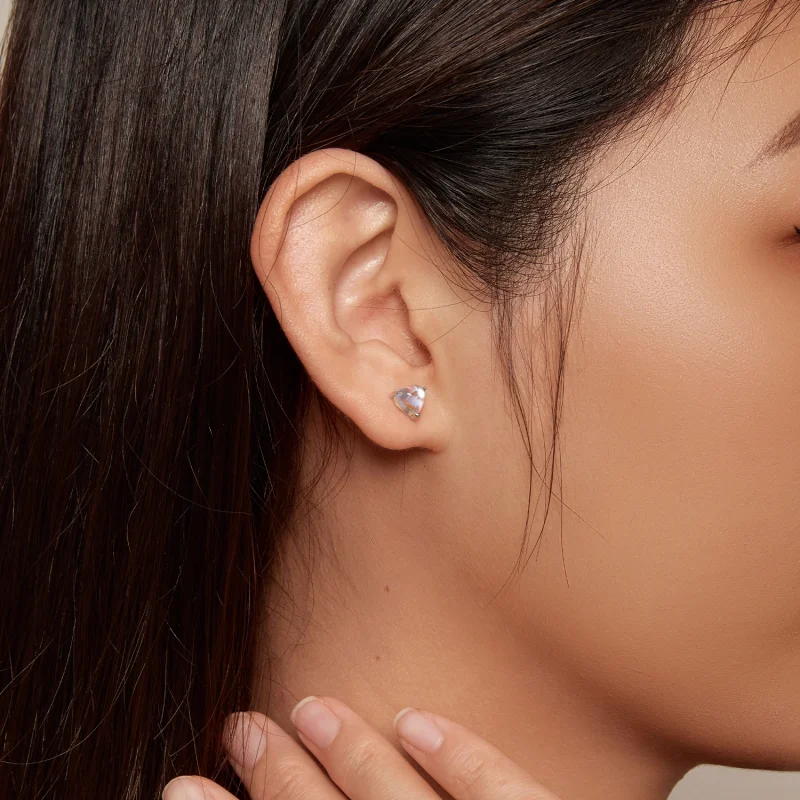 (Bild für) Pandora Style Mondstein-Stecker Ohrringe - SCE1629 - Ansicht 5