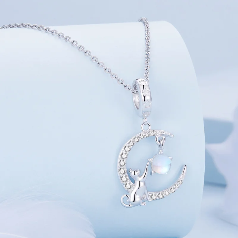 (Bild für) Pandora Style Moon Cat Anhänger - BSC810 - Ansicht 2