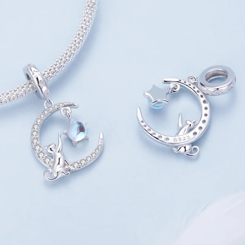 (Bild für) Pandora Style Moon Cat Anhänger - BSC810 - Ansicht 4