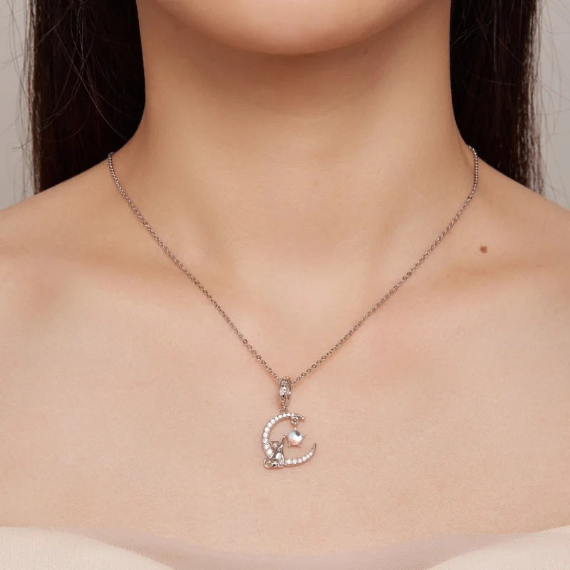 (Bild für) Pandora Style Moon Cat Anhänger - BSC810 - Ansicht 6