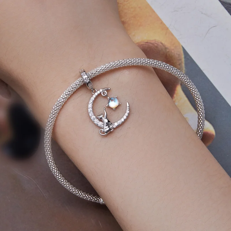 (Bild für) Pandora Style Moon Cat Anhänger - BSC810 - Ansicht 8