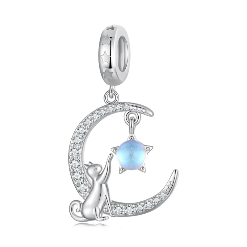 (Bild für) Pandora Style Moon Cat Anhänger - BSC810 - Ansicht 9