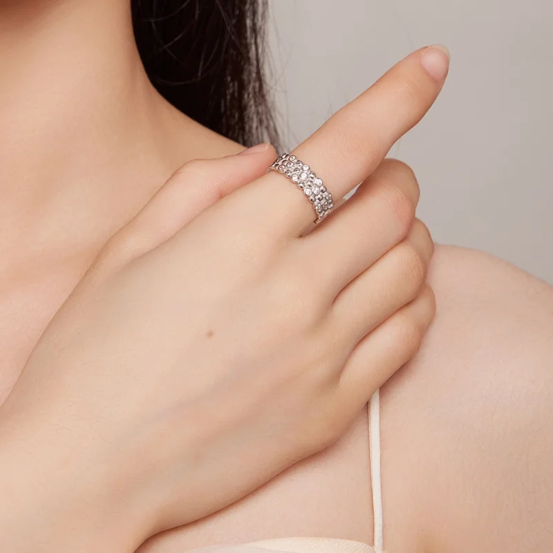 (Bild für) Pandora Style Multi-Player Bean Ring - BSR407 - Ansicht 5