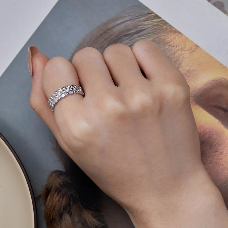 (Bild für) Pandora Style Multi-Player Bean Ring - BSR407 - Ansicht 7