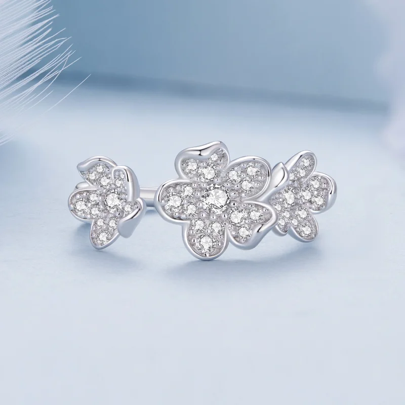 (Bild für) Pandora Style Open Ring Voll Blumen - BSR447 - Ansicht 3