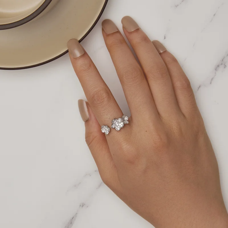(Bild für) Pandora Style Open Ring Voll Blumen - BSR447 - Ansicht 5