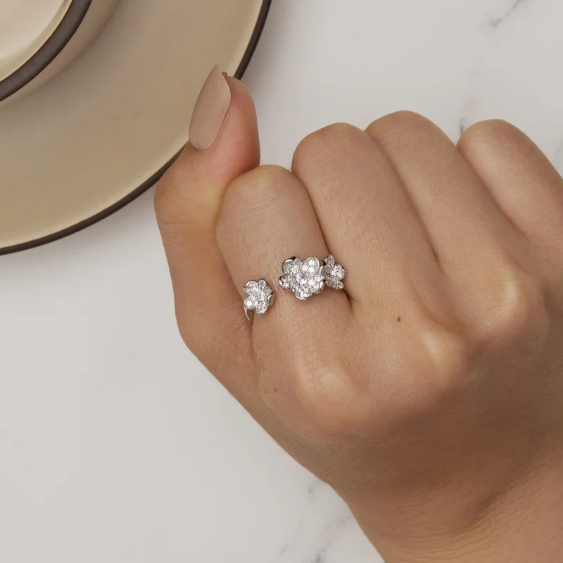 (Bild für) Pandora Style Open Ring Voll Blumen - BSR447 - Ansicht 6